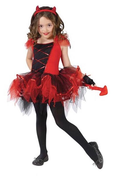 F68029 Girls Devil Tutu Dancing Halloween Costume